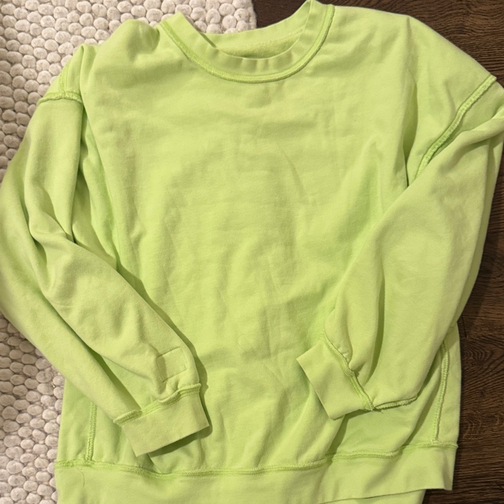Daily Drills Lime Green Sweater Terry cloth
